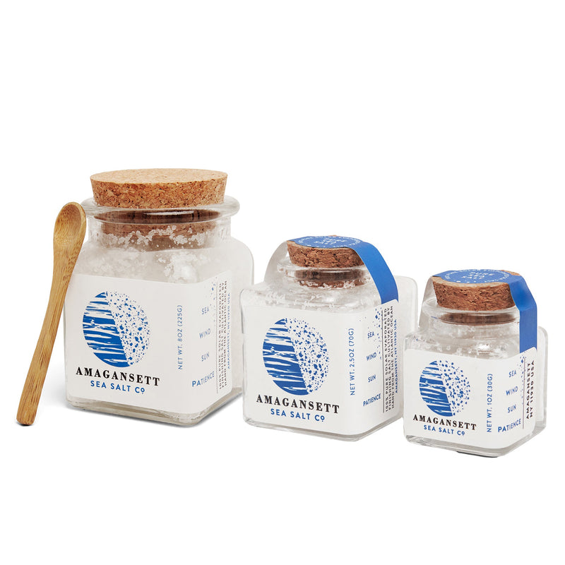 3 jars of 100% Pure Amagansett Sea Salt